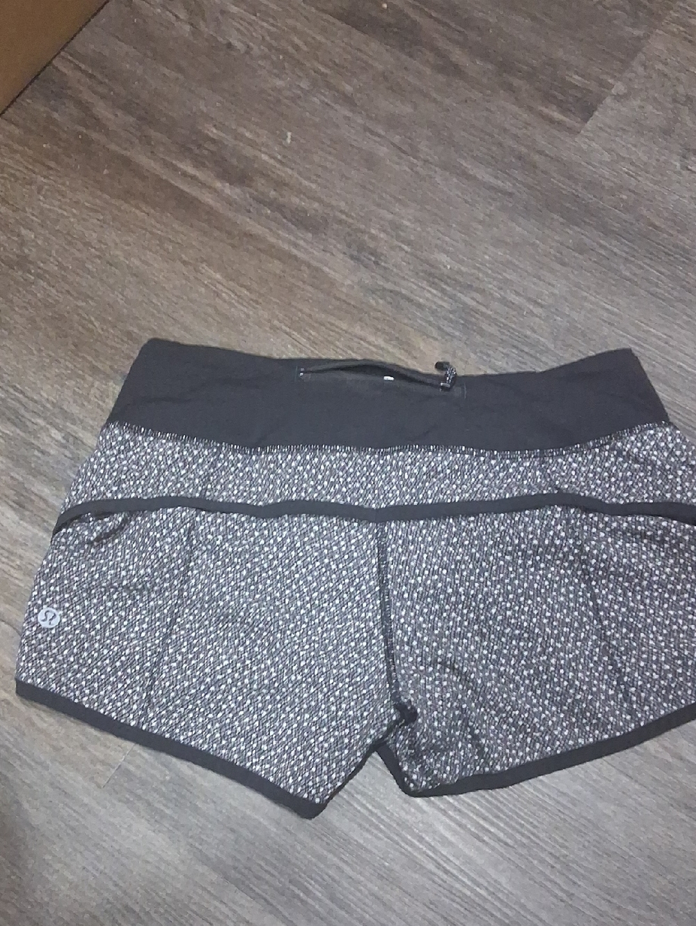 lululemon athletica Black & Gray Patterned Athletic Shorts